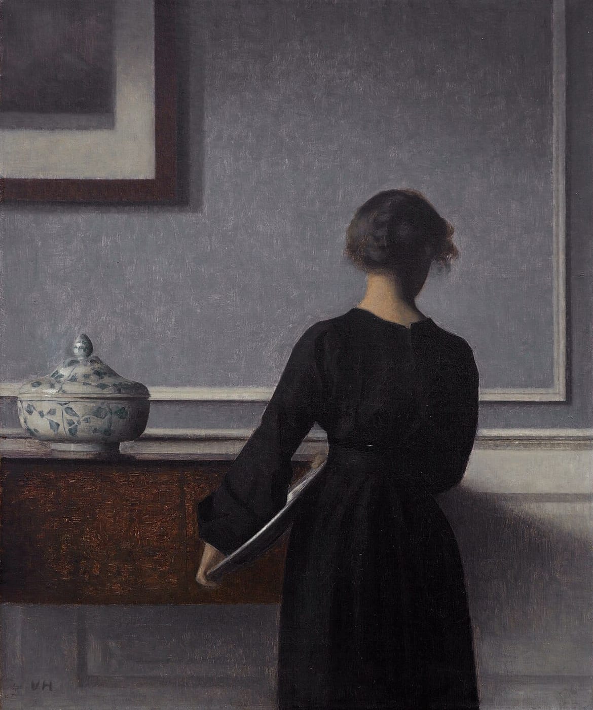 Interior with a Woman Seen from Behind — Vilhelm Hammershøi